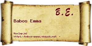 Babos Emma névjegykártya